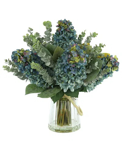 CREATIVE DISPLAYS CREATIVE DISPLAYS BLUE CONE HYDRANGEA AND EUCALYPTUS FLORAL DISPLAY