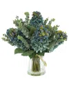 Creative Displays Blue Cone Hydrangea And Eucalyptus Floral Display In Blue