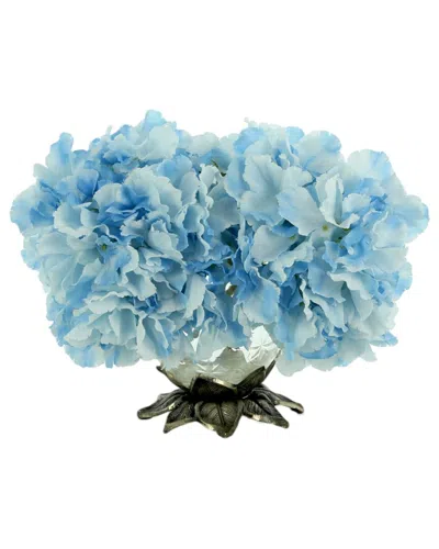 Creative Displays Blue Hydrangea Arrangement In Decorative Glass Vase