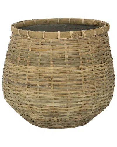 Creative Displays Bohemian Round Bamboo Planter In Brown