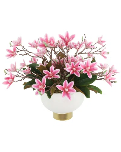 Creative Displays Butterfly Magnolias In Decorative Vase In Multi