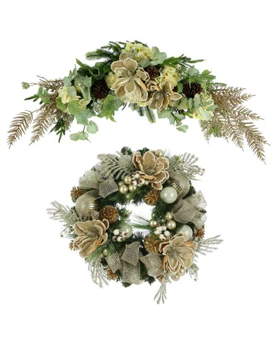 Creative Displays Champagne Magnolia Christmas Bundle In Green