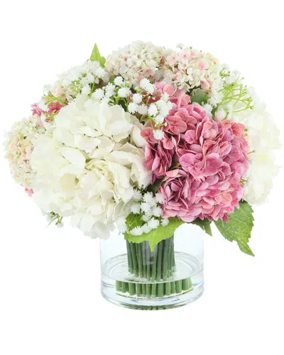 Creative Displays Classic Hydrangea & Viburnum Arrangement In Glass Vase In Multi