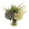 Creative Displays Dnu Inactive  Cream & Purple Hydrangea With Fern Floral Arrangement