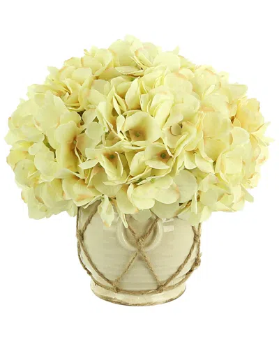 Creative Displays Cream Hydrangea Arrangement In Ceramic Pot With Rope
