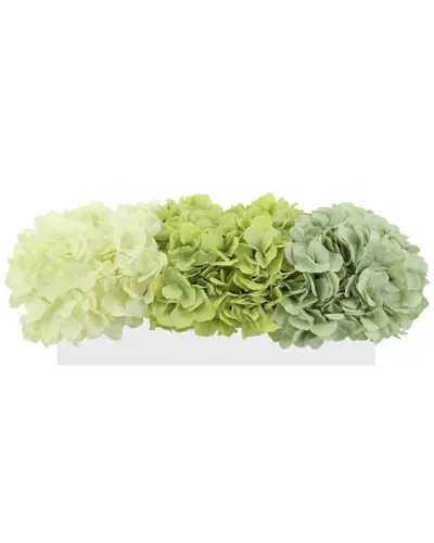 Creative Displays Teal Hydrangea In Fiberstone Planter Floral Arrangement In Green