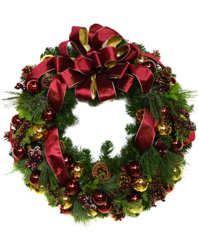 Creative Displays Evergreen Wreath Floral Arrangement In Multi