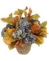 Creative Displays Fall Arrangement With Blue Hydrangeas And Leaves I