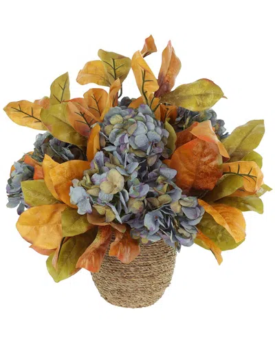 Creative Displays Fall Arrangement With Blue Hydrangeas And Leaves I