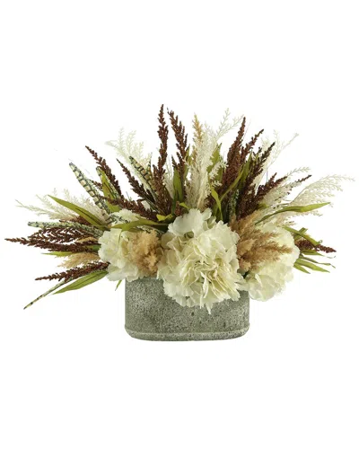 Creative Displays Fall Arrangement With Hydrangea And Pampas In A Ceramic  Planter