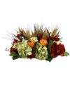 Creative Displays Fall Centerpiece With Hydrangeas, Pomegranates And Wheat