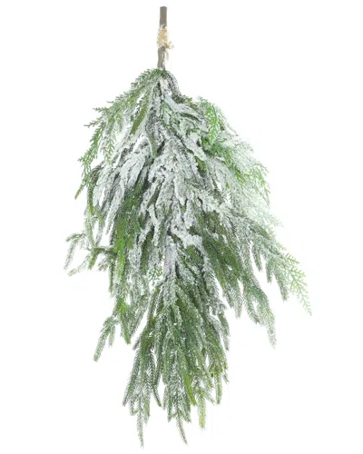 Creative Displays Frosted Norfolk Pine Teardrop Christmas Swag In Green