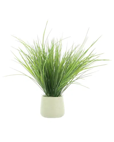 Creative Displays Grass Arranged In A Grey Fiberstone Planter In White