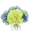 Creative Displays Green & Blue Hydrangea Floral Arrangement In Green