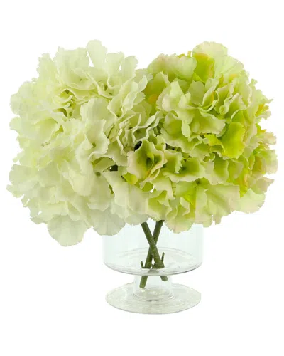 Creative Displays Green & White Hydrangeas Arranged In A Clear Glass ...