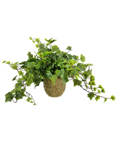 Creative Displays Green Ivy Arrangement In Rope Pot In Brown