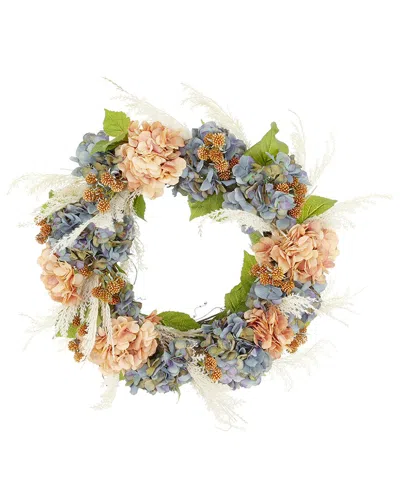 Creative Displays Handcrafted 24in Fall Wreath With Hydrangeas In Multi