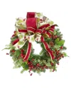 Creative Displays Handcrafted 26in Holiday Wreath Arranged With Berries In Multi