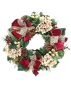 Creative Displays Handcrafted 26in Holiday Wreath With Hydrangeas & Bows In Multi