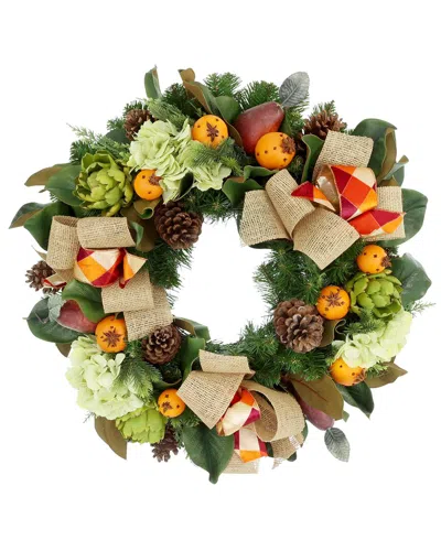 Creative Displays Handcrafted 28in Fall Wreath With Hydrangeas In Multi