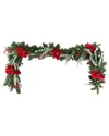Creative Displays Handcrafted 9ft Holiday Garland With Magnolias In Multi