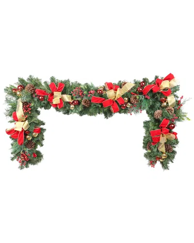 Creative Displays Handcrafted 9ft Holiday Garland With Ornaments In Multi