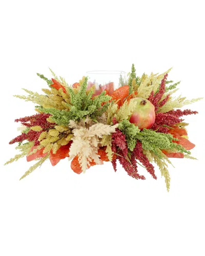 Creative Displays Handcrafted Fall Candleholder With Heather In Pink