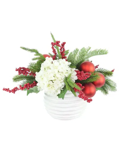 Creative Displays Handcrafted Holiday Floral Arrangement With Hydrangeas In Multi