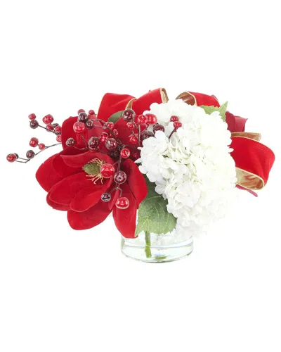 Creative Displays Handcrafted Holiday Magnolia Arrangement With Hydrangeas In Multi