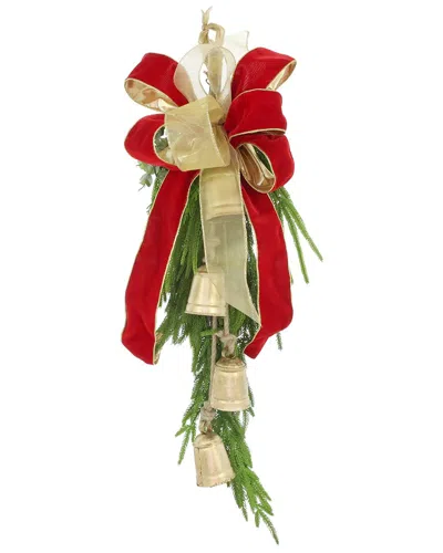 Creative Displays Handcrafted Holiday Swag With Bows & Metal Bells In Multi