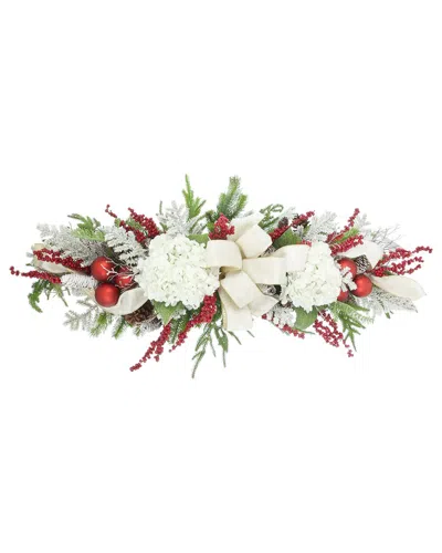 Creative Displays Handcrafted Holiday Swag With Hydrangeas In White