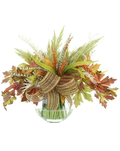 Creative Displays Handmade 26 Fall Wreath Arranged With Hydrangeas & Maple Leaves In Green