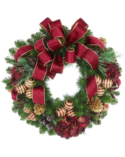 Creative Displays Handmade 26in Holiday Wreath With Hydrangeas In Multi