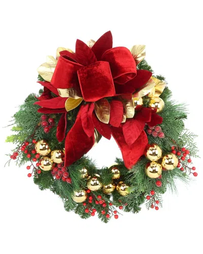 Creative Displays Handmade 26in Holiday Wreath With Ornaments In Multi