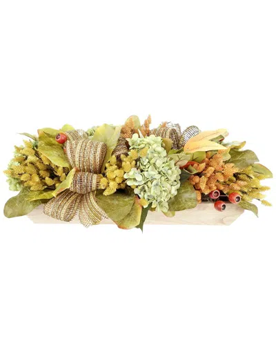 Creative Displays Handmade 27'' Fall Wreath With Hydrangeas & Pampas In Green