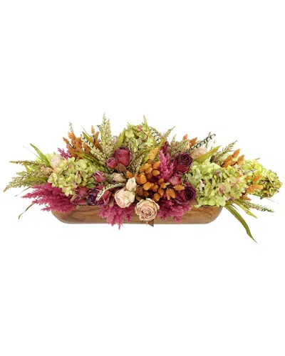 Creative Displays Handmade 28'' Fall Wreath With Roses & Pampas In Green