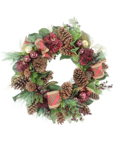 Creative Displays Handmade 32in Holiday Wreath With Hydrangeas In Multi