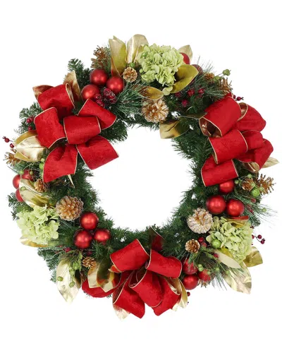 Creative Displays Handmade 36in Holiday Wreath With Hydrangeas In Multi