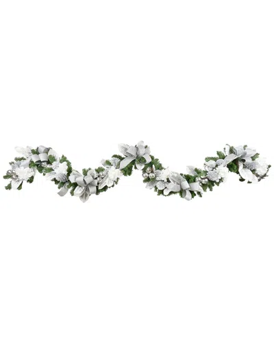 Creative Displays Handmade 9ft Holiday Garland With Hydrangeas In White