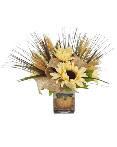 Creative Displays Handmade Fall Arrangement In Fiberstone Pot In Brown