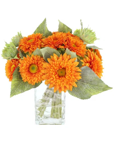 Creative Displays Handmade Fall Arrangement With Hydrangeas In Orange