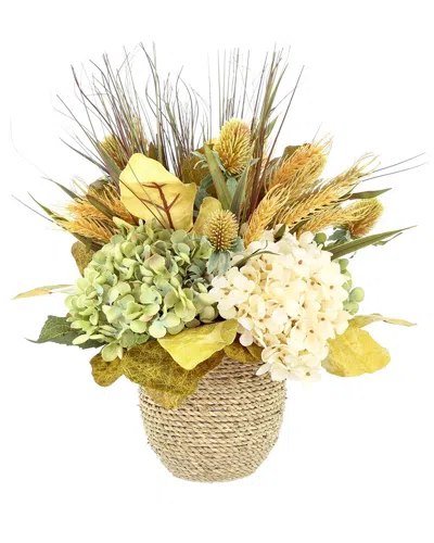 Creative Displays Handmade Fall Candleholder With Hydrangeas In Multi