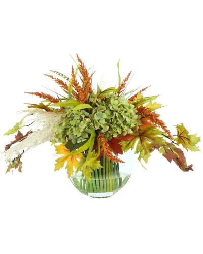 Creative Displays Handmade Fall Centerpiece With Hydrangea & Pinecone In A Wood Planter In Multi