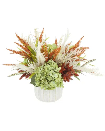 Creative Displays Handmade Fall Centerpiece With Hydrangeas & Maple Leaves In Multi