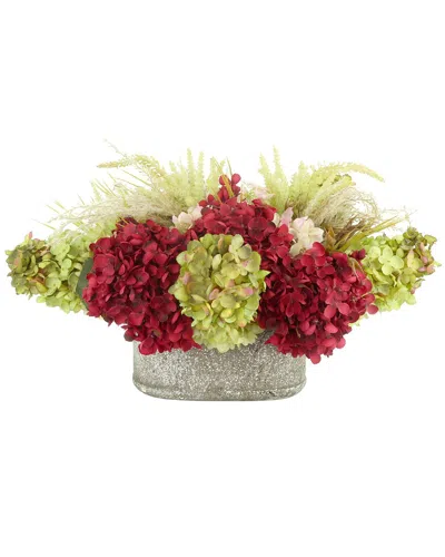 Creative Displays Handmade Fall Hydrangea & Pampas Grass Arrangement In Glass Vase In Multi