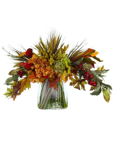 Creative Displays Handmade Fall Sunflower & Hydrangea Arrangement In Vase In Multi