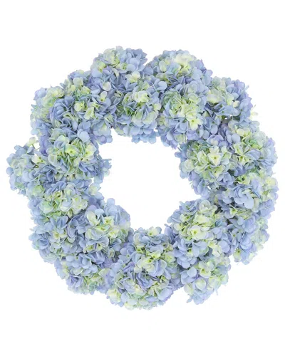 Creative Displays Handmade Faux 24in Hydrangea Wreath In Blue