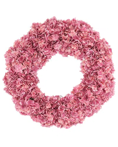 Creative Displays Handmade Faux 24in Real Touch Hydrangea Wreath In Pink