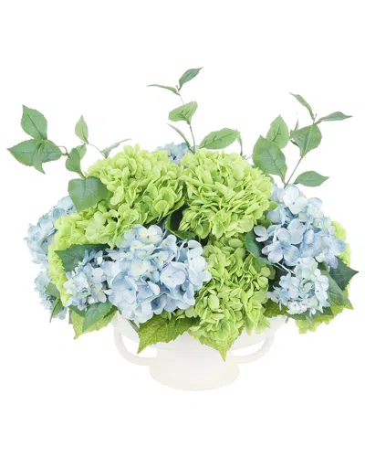 Creative Displays Handmade Faux Assorted Hydrangea Centerpiece In Green