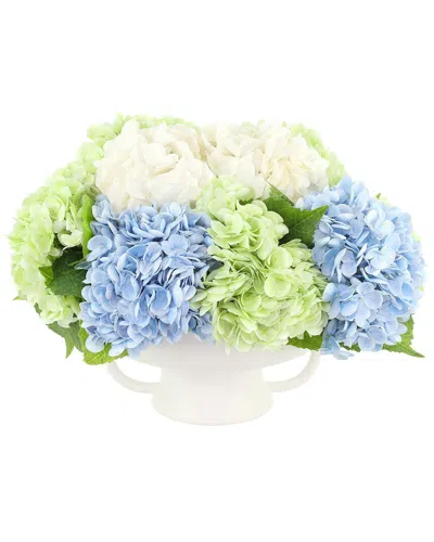 Creative Displays Handmade Faux Assorted Hydrangea Centerpiece In White